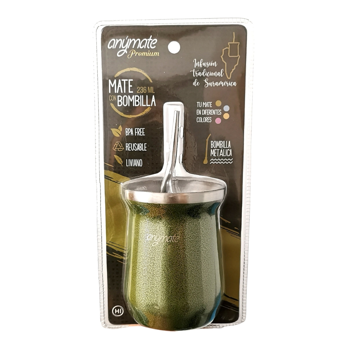 Mate Anýmate + bombilla acero inox. 236 ml