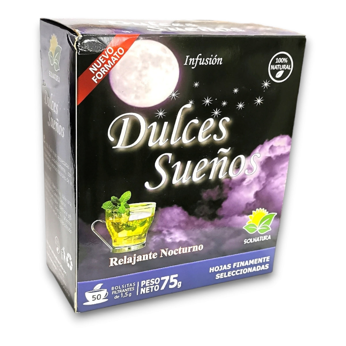 Té relajante nocturno Dulces Sueños 50 bolsitas filtrantes
