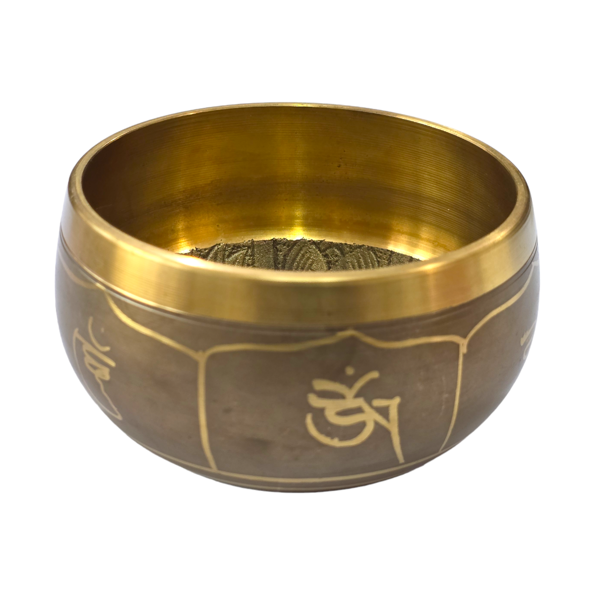 Cuenco Tibetano Dorado Chakras 500 gr embalaje Madera