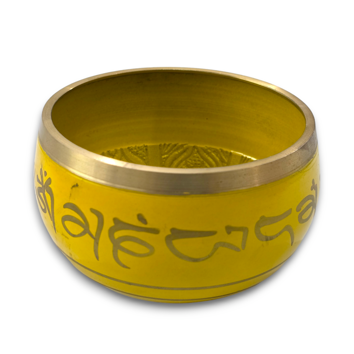 Cuenco Tibetano Amarillo 500 gr embalaje Madera.