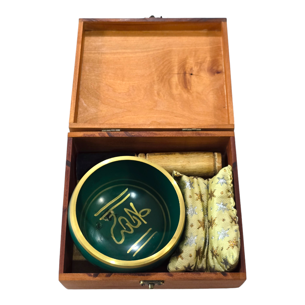 Cuenco Tibetano Verde 500 gr. embalaje Madera.