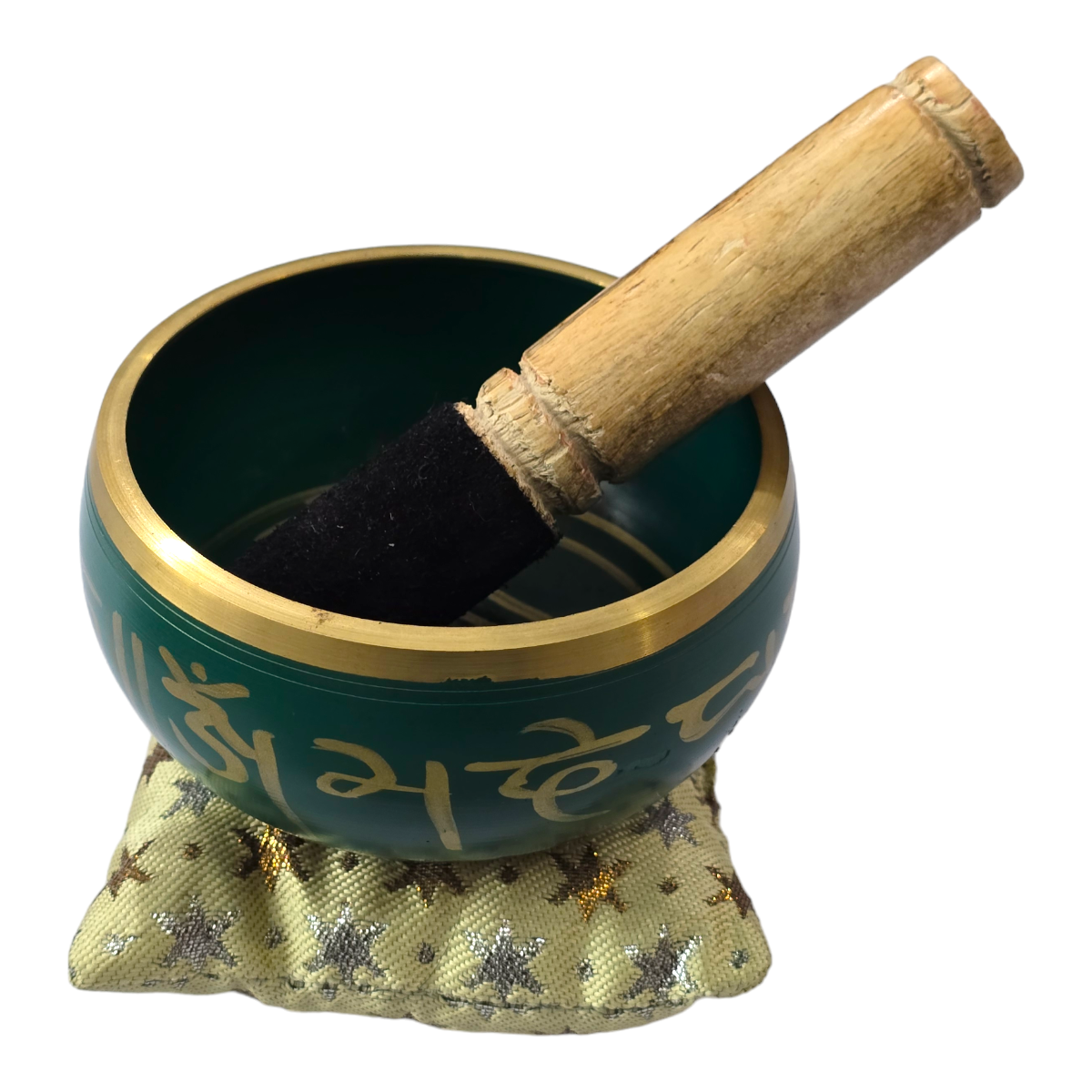 Cuenco Tibetano Verde 500 gr. embalaje Madera.