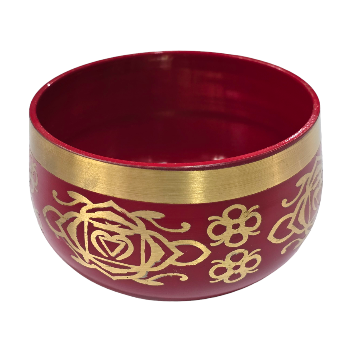 Cuenco Tibetano Rojo Mandala 500 gr embalaje Madera.