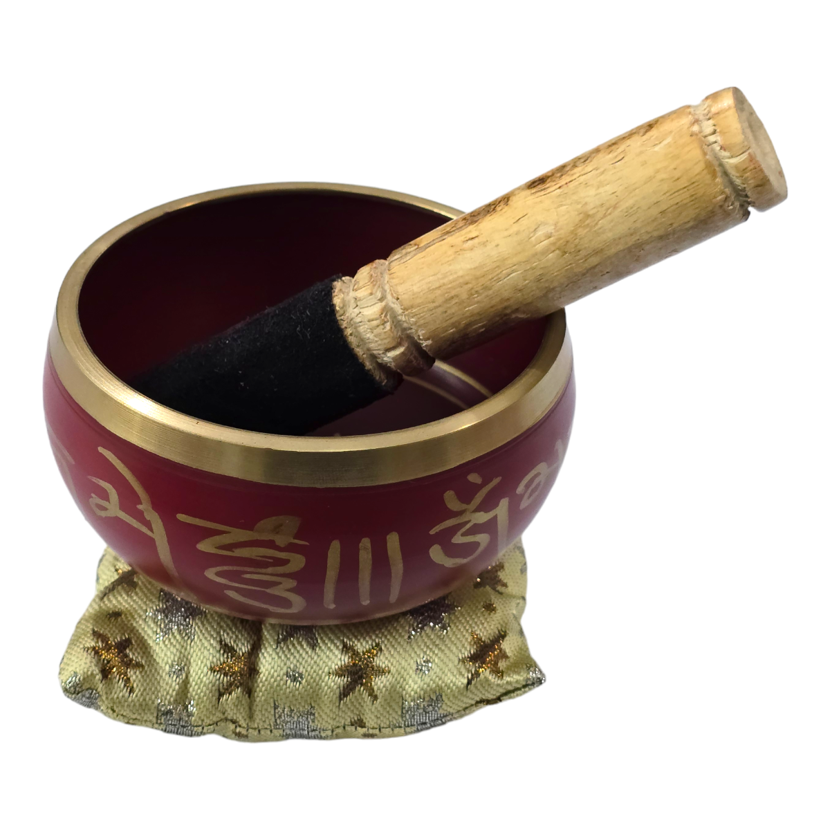 Cuenco Tibetano Rojo Chakra 500 gr embalaje Madera.