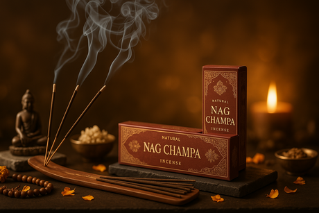 Banner de inciensos naturales y Nag Champa