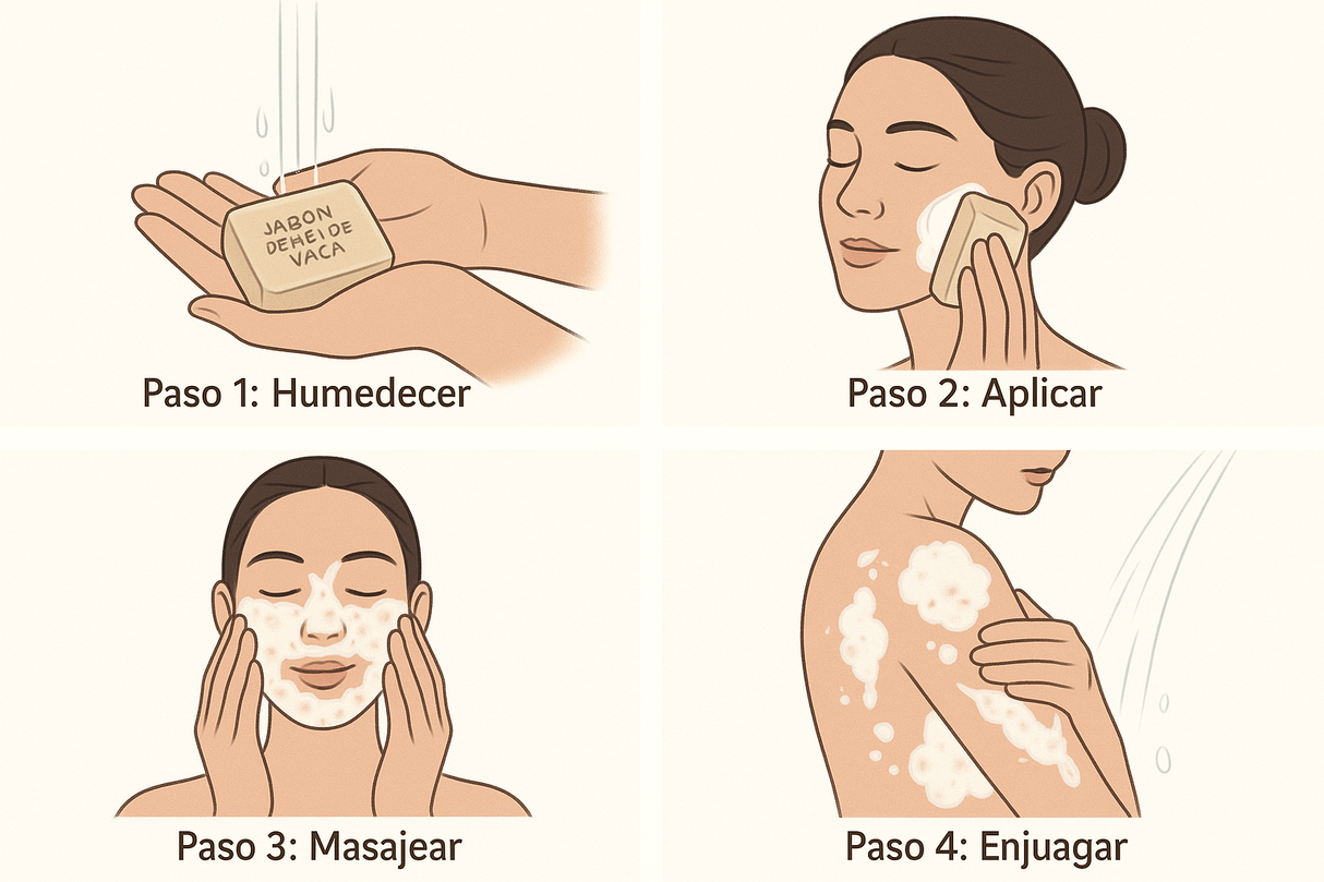 Guía de uso del jabón de hiel de vaca en español