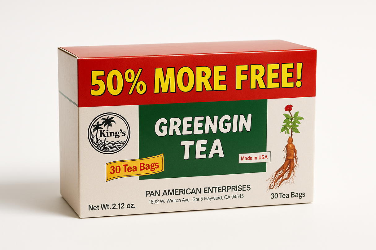 Imagen fotorrealista de la caja de té Greengin