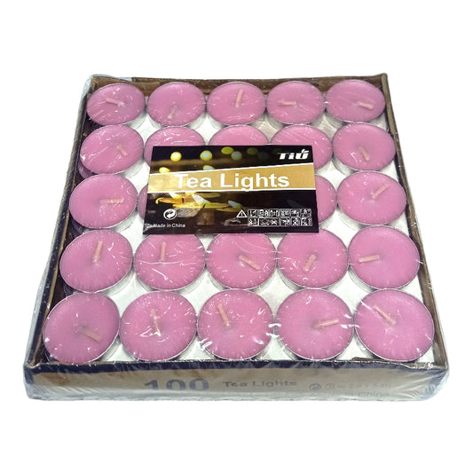 100 Velas rosadas Tea Lights - Almayun velas