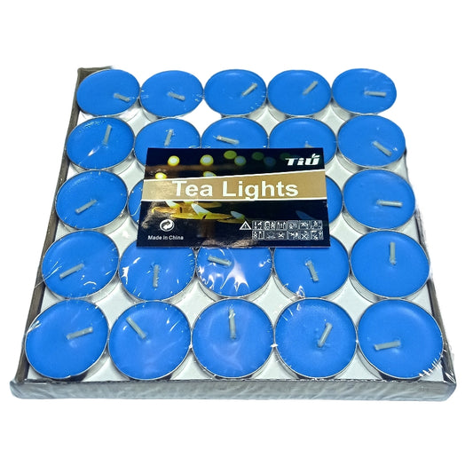 50 Velas azules tea lights - Almayun velas