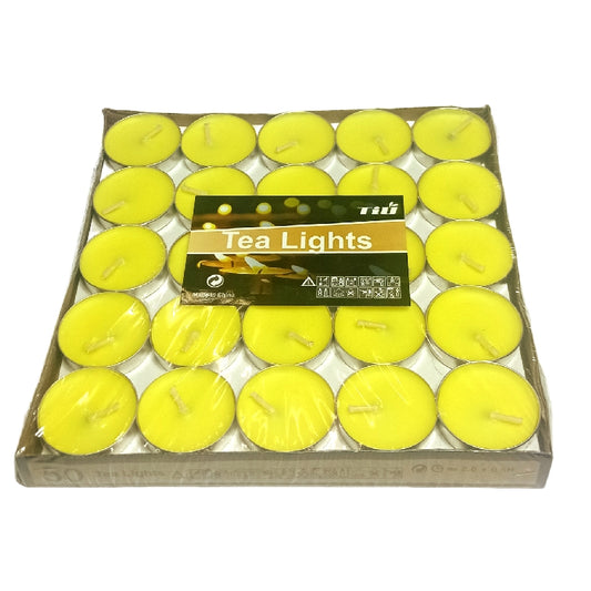 50 Velas Amarillas Tea Lights - Almayun velas