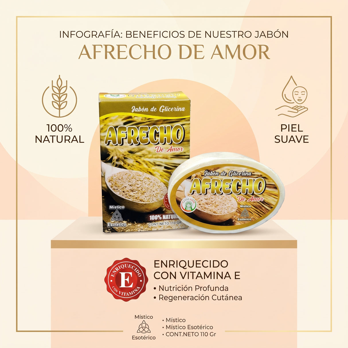 Jabón de Glicerina Afrecho de Amor Natural 110 g