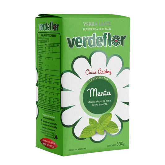 Yerba Mate Verde Flor Menta 500 gr