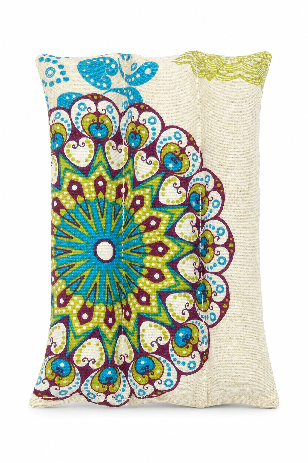 Cojín turquesa y verde
